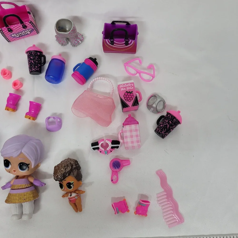 LOL Surprise Doll Lot of 5 Pink Purple Accessories Bags Shoes Bottles